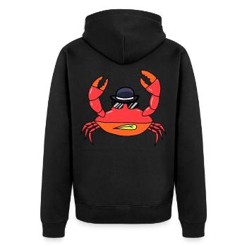Krebstiere Sonnenbrille Hut Krabbe Meerestiere - Unisex Premium Bio Zip Hoodie - Schwarz - Hinten - Nico (187cm)
