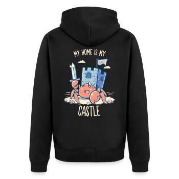 My Home is My Castle - Hermit Crab - Unisex Premium Organic Zip Hoodie - black - Back - Nico (187cm)
