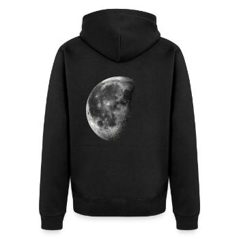 Lune / Croissant - Veste à capuche bio Premium Unisexe - noir - Dos - Nico (187cm)