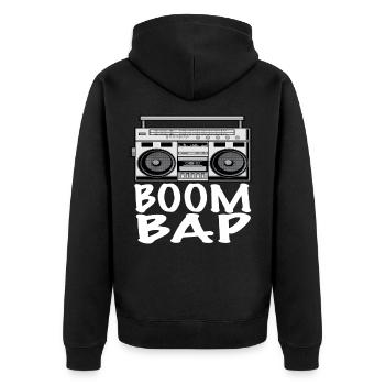 Hip hop - Veste à capuche bio Premium Unisexe - noir - Dos - Nico (187cm)