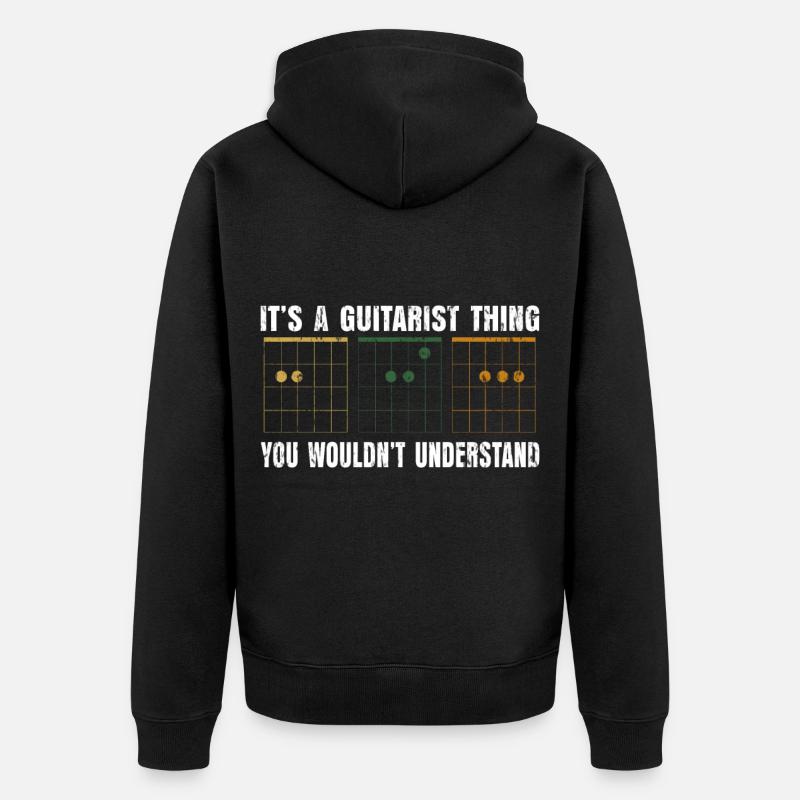 École de musique de guitare - Veste à capuche bio Premium Unisexe - noir