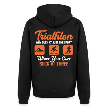 Triathlon Sport - Veste à capuche bio Premium Unisexe - noir - Dos - Nico (187cm)