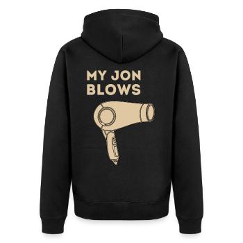 Friseur Frisör Friseurin Frisörin Friseuse - Unisex Premium Bio Zip Hoodie - Schwarz - Hinten - Nico (187cm)