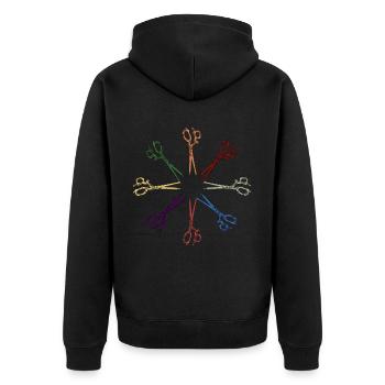 Friseur Frisör Friseurin Frisörin Friseuse - Unisex Premium Bio Zip Hoodie - Schwarz - Hinten - Nico (187cm)