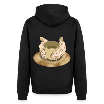 Poterie poterie poterie cadeau - Veste à capuche bio Premium Unisexe - noir - Dos - Nico (187cm)