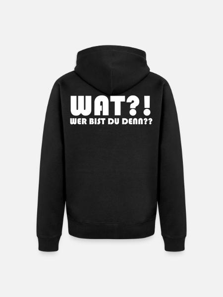 WAT wer bist du denn - Unisex Premium Bio Zip Hoodie - Schwarz
