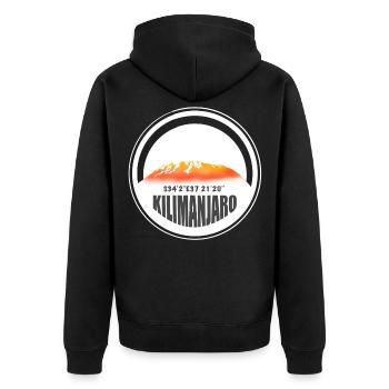Kilimanjaro Afrika Tansania Climbers - Unisex Premium Bio Zip Hoodie - Schwarz - Hinten - Nico (187cm)