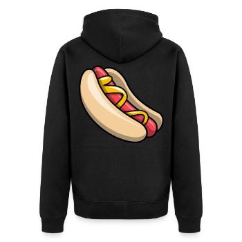 Hot dog Hot Dog Fast Food Stand Bosna Drôle - Veste à capuche bio Premium Unisexe - noir - Dos - Nico (187cm)