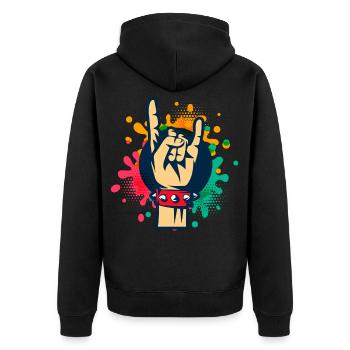 Festival Rocker - Veste à capuche bio Premium Unisexe - noir - Dos - Nico (187cm)