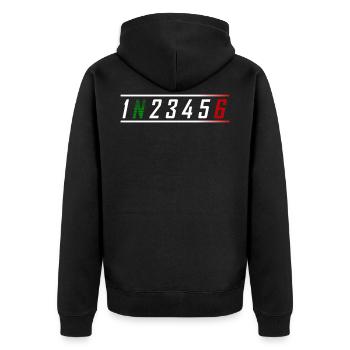 You will never understand it - Unisex Premium Organic Zip Hoodie - black - Back - Nico (187cm)