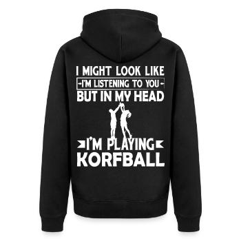 Korfball Gift Idea Funny saying - Unisex Premium Organic Zip Hoodie - black - Back - Nico (187cm)