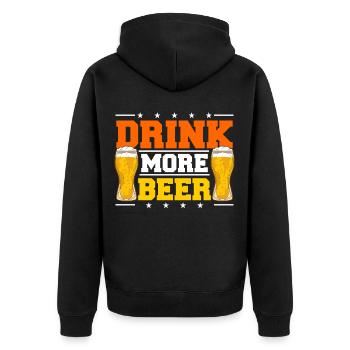 Beer Drinker Alcoholics - Unisex Premium Organic Zip Hoodie - black - Back - Nico (187cm)
