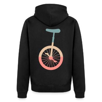 Einrad Kunstrad Zirkus Geschenkidee - Unisex Premium Bio Zip Hoodie - Schwarz - Hinten - Nico (187cm)