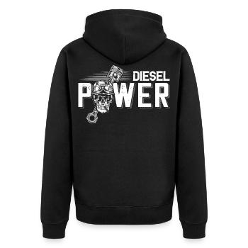 engine 01 tuning diesel v8 nitro power trucker - Veste à capuche bio Premium Unisexe - noir - Dos - Nico (187cm)