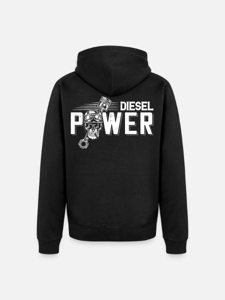 moottori 01 viritys diesel v8 nitro moottori - Premium unisex luomu-huppari vetoketjulla - musta