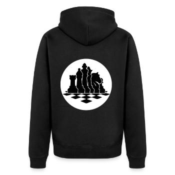 Cadeau tactique de stratégie d'échiquier d'échecs - Veste à capuche bio Premium Unisexe - noir - Dos - Nico (187cm)