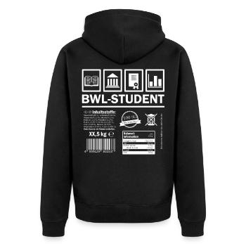 BWL Student bio b - Unisex Premium Bio Zip Hoodie - Schwarz - Hinten - Nico (187cm)