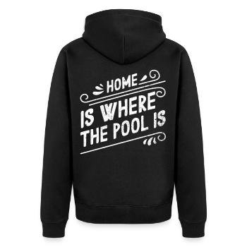 Schwimmen schwimmer Geschenk - Unisex Premium Bio Zip Hoodie - Schwarz - Hinten - Nico (187cm)
