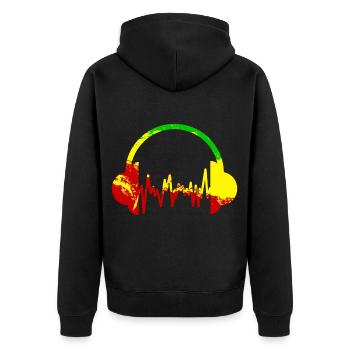 Cadeau de casque Reggae Music Africa Rasta - Veste à capuche bio Premium Unisexe - noir - Dos - Nico (187cm)