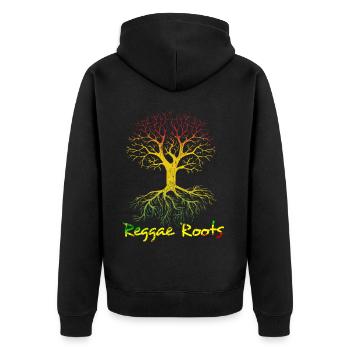 Racines reggae - Veste à capuche bio Premium Unisexe - noir - Dos - Nico (187cm)