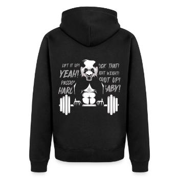 Fitness Freak Panda Bodybuilding Entraîneur - Veste à capuche bio Premium Unisexe - noir - Dos - Nico (187cm)