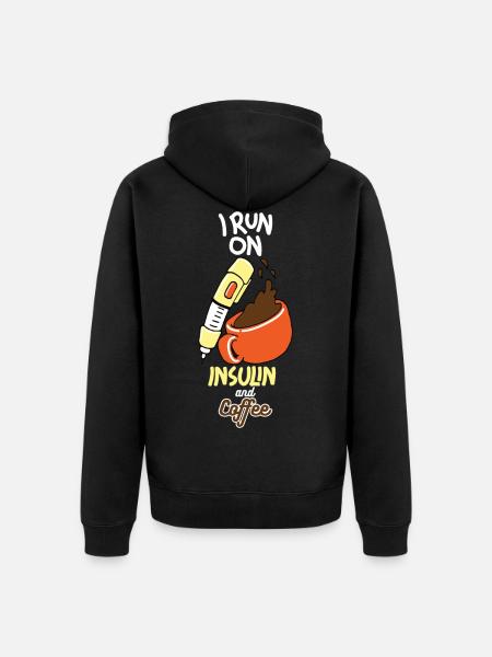 Funny diabetes shirt - Unisex Premium Organic Zip Hoodie - black