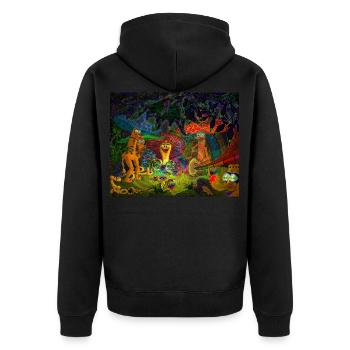 Mushroom party - Veste à capuche bio Premium Unisexe - noir - Dos - Nico (187cm)