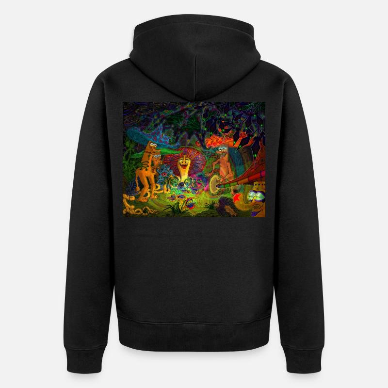 Mushroom party - Veste à capuche bio Premium Unisexe - noir