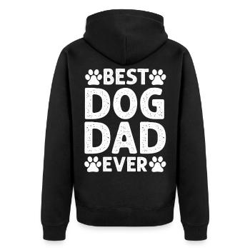 Meilleur papa chien jamais | Cadeau fête des pères cadeau fête des pères - Veste à capuche bio Premium Unisexe - noir - Dos - Nico (187cm)