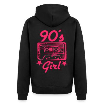 90s 90s Girl Retro 90s party - Veste à capuche bio Premium Unisexe - noir - Dos - Nico (187cm)