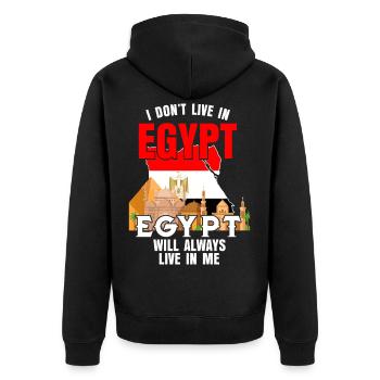 Egypte - Veste à capuche bio Premium Unisexe - noir - Dos - Nico (187cm)