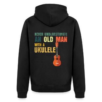 Ukulele vieux papa papa cadeau - Veste à capuche bio Premium Unisexe - noir - Dos - Nico (187cm)