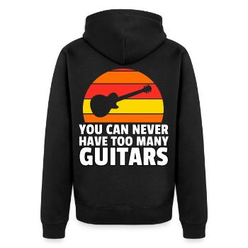 Musik Gitarre E-Gitarre Gitarrist Musiker Geschenk - Unisex Premium Bio Zip Hoodie - Schwarz - Hinten - Nico (187cm)
