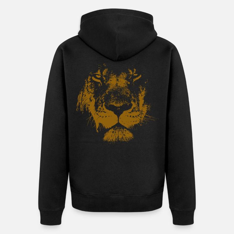 Lion - Veste à capuche bio Premium Unisexe - noir