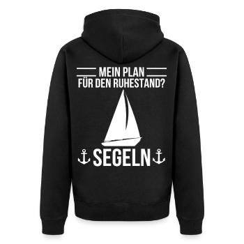 sailor - Unisex Premium Organic Zip Hoodie - black - Back - Nico (187cm)