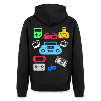 90s 90s party 90s fashion 90s outfit - Unisex Premium Organic Zip Hoodie - black - Back - Nico (187cm)