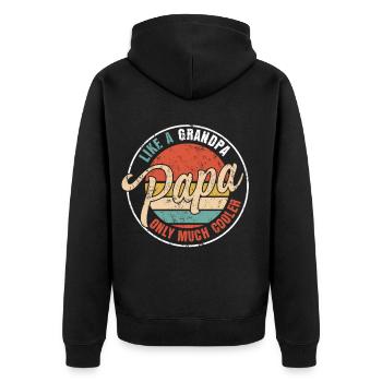 Dad Father's Day Gift - Unisex Premium Organic Zip Hoodie - black - Back - Nico (187cm)