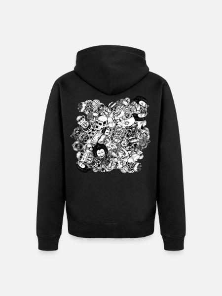 Men and Mutants bw - Unisex Premium Organic Zip Hoodie - black