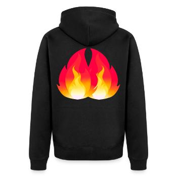 Flamme Flamme Brûlant Feu - Veste à capuche bio Premium Unisexe - noir - Dos - Nico (187cm)