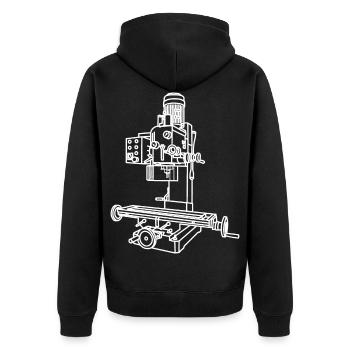 mechanic - Unisex Premium Organic Zip Hoodie - black - Back - Nico (187cm)