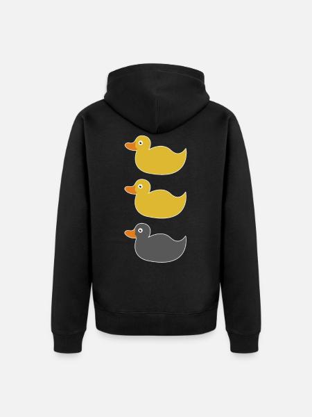 Duck duck Gray duck - Unisex Premium Organic Zip Hoodie - black