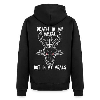 Idée cadeau Vegan Heavy Metal Rock Music - Veste à capuche bio Premium Unisexe - noir - Dos - Nico (187cm)