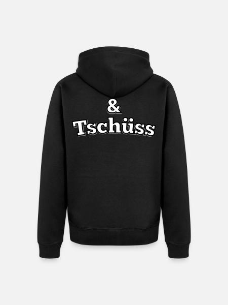 and goodbye - Unisex Premium Organic Zip Hoodie - black