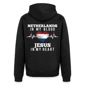 Pays-Bas Jésus - Veste à capuche bio Premium Unisexe - noir - Dos - Nico (187cm)