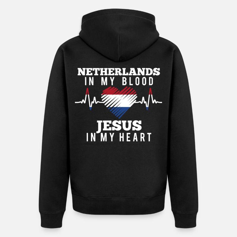 Pays-Bas Jésus - Veste à capuche bio Premium Unisexe - noir