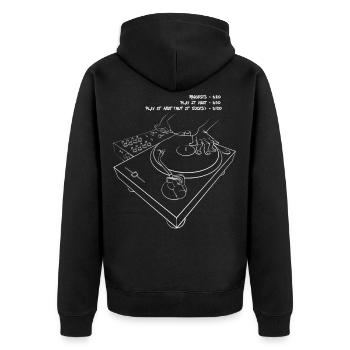 Table de mixage DJ - Veste à capuche bio Premium Unisexe - noir - Dos - Nico (187cm)