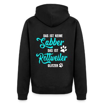 Rottweiler saying - Unisex Premium Organic Zip Hoodie - black - Back - Nico (187cm)