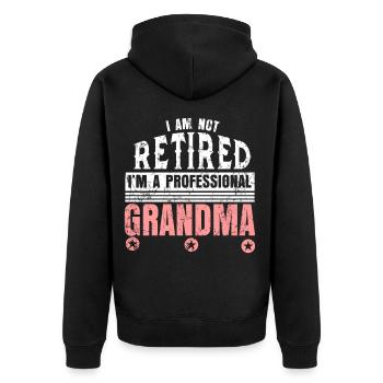 Grand-mère retraite retraité grand-mère cadeau - Veste à capuche bio Premium Unisexe - noir - Dos - Nico (187cm)
