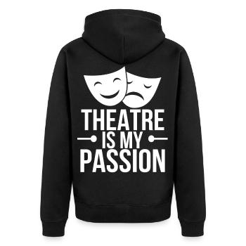 Theater Schauspiel Theaterspiel Schauspielerrin - Unisex Premium Bio Zip Hoodie - Schwarz - Hinten - Nico (187cm)