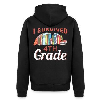 School kindergarten class gifts - Unisex Premium Organic Zip Hoodie - black - Back - Nico (187cm)